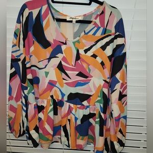 Haptics By Holly Harper In My Thoughts Peplum Top Size: Large